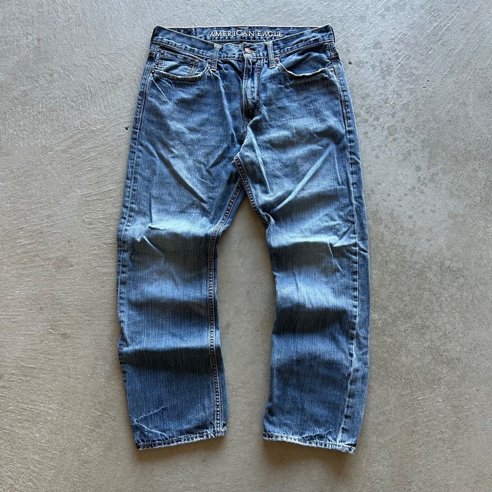 Vintage American Eagle Jeans Mens 34x32 Blue Medium Wash Denim Relaxed Fit